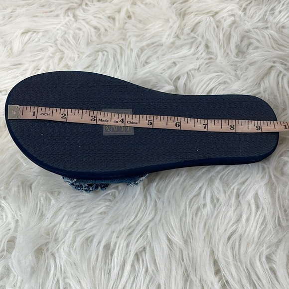 MICHAEL MICHAEL KORS Betsy Frayed Denim Bow Blue Slide Sandals Size 8 NEW - Picture 12 of 14